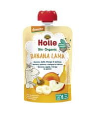 Holle 6x Banana Lama Bio ovocné pyré banán, jablko, mango, marhuľa, 100 g (6 m+)