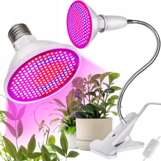 Iso Trade LED lampa pre pestovanie a rast rastlín 200 LED E27 | 9.5W
