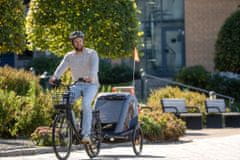 HAMAX Vozík dvojmiestny za bicykel vr. ramená + kočíkový set Avenida Twin - Olive Green, odpružený