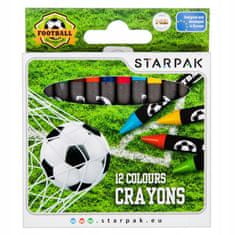 STARPAK Voskové pastelky na sviečky 12 farieb futbal