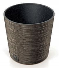 Prosperplast Plastový vkladací hrniec hnedý Furu Round 30 cm