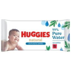 Huggies Natural Pure Water Obrúsky vlhčené 48 ks