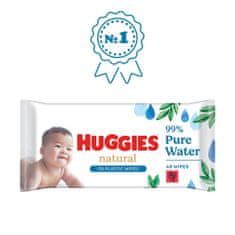Huggies Natural Pure Water Obrúsky vlhčené 48 ks