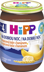 HiPP 6x BIO Kaša Mliečna Na dobrú noc krupicová s banánom 190 g