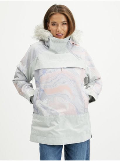 ROXY Svetlofialová dámska vzorovaná zimná bunda Roxy Chloe Kim