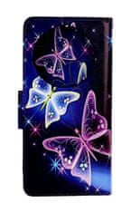 TopQ Puzdro Honor Magic5 Lite 5G flipové Modré s motýlikmi 95504