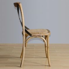 Bolero jedálenské stoličky drevené s operadlom a prírodnou povrchovou úpravou (sada 2ks)