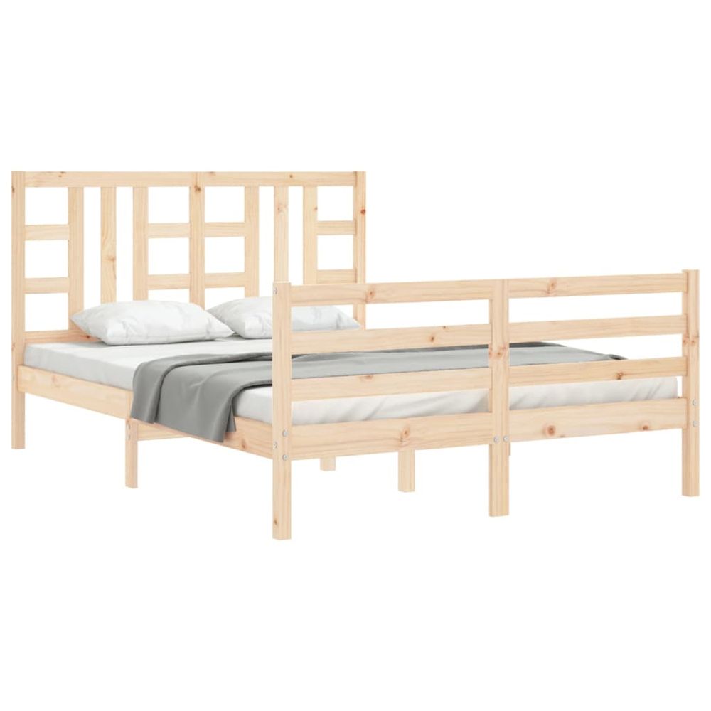 Vidaxl Rám postele s čelom 140x190 cm masívne drevo