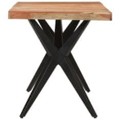 Vidaxl Jedálenský stôl čierny 140x70x76 cm masívne akáciové drevo