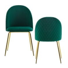 Bruxxi Jedálenská stolička Selen (SET 2 ks), zelená