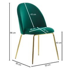 Bruxxi Jedálenská stolička Selen (SET 2 ks), zelená