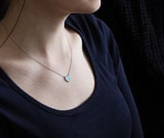 Beneto Romantický strieborný náhrdelník so syntetickým opálom AGS817 / 45L