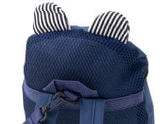 WOWO Modrý detský batoh pre predškoláka s námorníckym motívom a medvedíkom