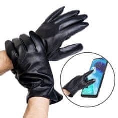 Rovicky Zateplené pánske rukavice z prírodnej hovädzej kože - M