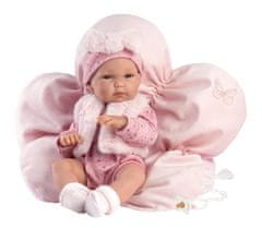 Rappa Llorens 63592 NEW BORN DIEVČATKO - realistická bábika bábätko s celovinylovým telom - 35 cm
