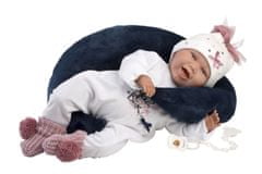 Rappa Llorens 74050 NEW BORN - realistická bábika bábätko so zvukmi a mäkkým látkovým telom - 42 cm