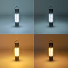 Solight LED ručné nabíjacie svietidlo s kampingovým lampášom, 250lm, Li-Ion, power bank, USB