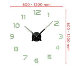PRIM Nalepovacie hodiny Luminiferous I, zelená 120 cm