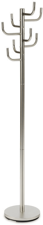 Autronic Vešiak stojanový, kovová konštrukcia, brúsený nikel, výška 175 cm, nosnosť 10 kg 80609-07