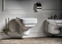 KERASAN WALDORF WC sedátko Soft Close, polyester, biela/bronz 418601 - Kerasan