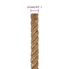 Vidaxl Jutové lano 50 m dlhé 12 mm hrubé