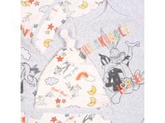 Disney Šedo-biela súprava: overal, body, podbradník, čiapka Bugs Bunny DISNEY OEKO-TEX 0-0 m 44 cm