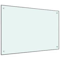 Vidaxl Kuchynská zástena, biela 90x60 cm, tvrdené sklo