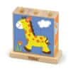 Drevené puzzle kocky na stojane Zoo