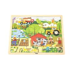 Viga Detské drevené puzzle Farma 48 ks
