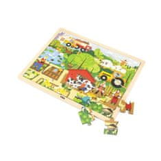 Viga Detské drevené puzzle Farma 48 ks