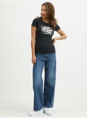 Pepe Jeans Čierne dámske tričko s potlačou Pepe Jeans Beatriz XS