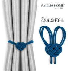 AmeliaHome Súprava úväzov na záves EDMONTON 2 ks indigo modrá