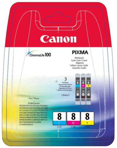 Canon Canon PCLI-8C CLI-8M CLI-8Y Multipack atramentové kazety úplne nové azurové, purpurové, žlté