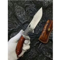 Oem Damaškový lovecký skladací nôž MASTERPIECE Saburo-Hnedá KP26617