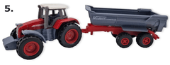 Wiky Traktor kovový s vlečkou 19cm