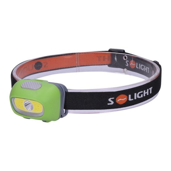 Solight LED čelová svietidlo, 3W Cree + 3W COB, 120lm, biele + červené svetlo, 3x batérie AAA