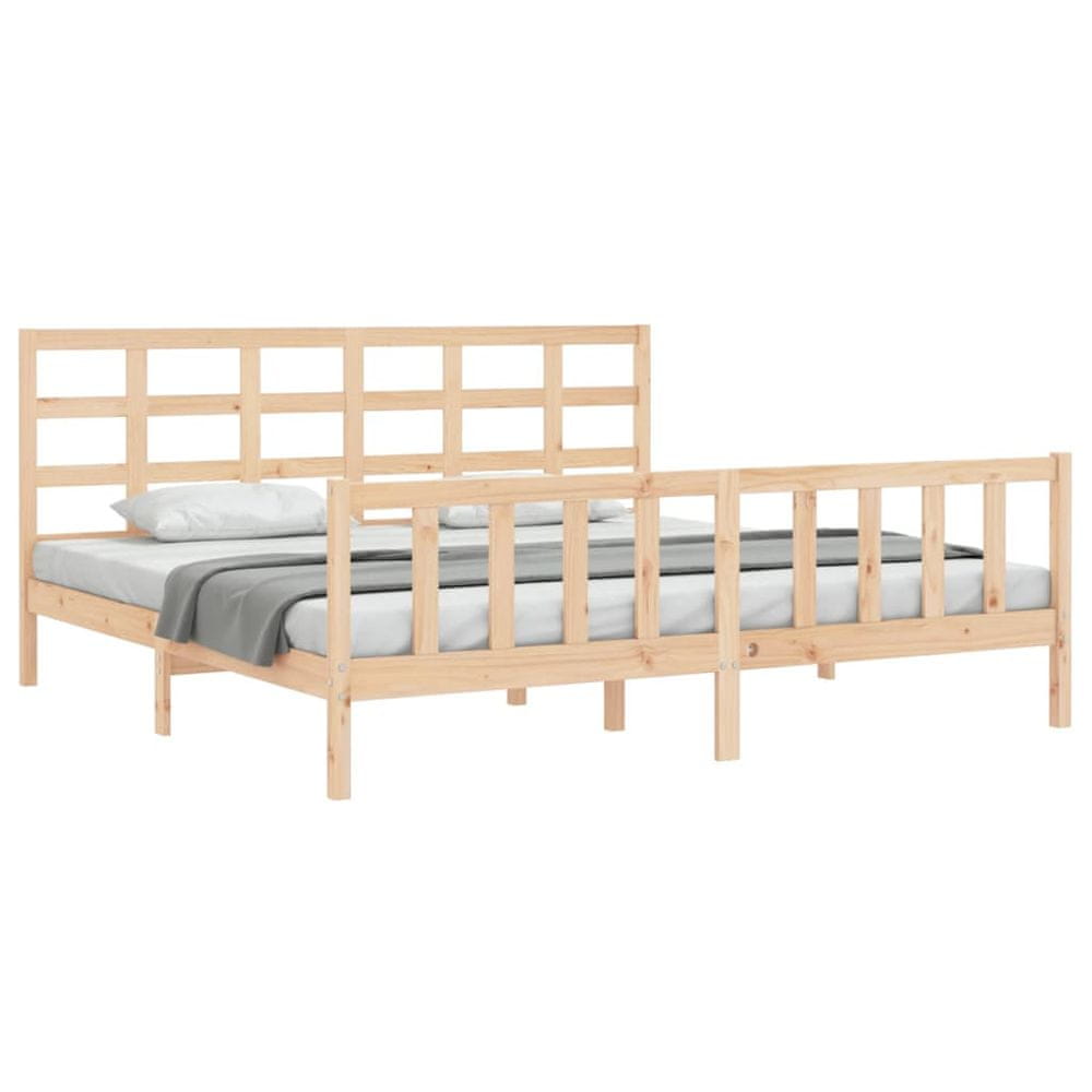 Vidaxl Rám postele s čelom 180x200 cm masívne drevo