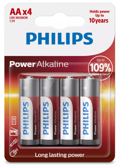 Philips AA 4ks Power Alkaline (LR6P4B/10)
