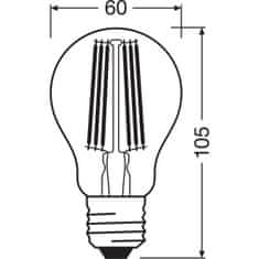 LEDVANCE LED žiarovka E27 A60 4W = 60W 840lm 3000K Teplá biela 300° Filament 