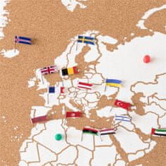 Decor By Glassor Pripináčiky na korkové mapy – vlajky Európy