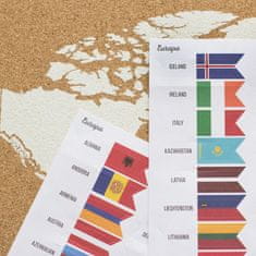 Decor By Glassor Pripináčiky na korkové mapy – vlajky Európy