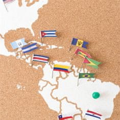Decor By Glassor Pripináčiky na korkové mapy – svetové vlajky