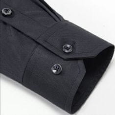 VIVVA® Košeľa, ktorá sa nekrčí – pánska elastická nekrčivá košeľa – čierna, S/M | BRILLSHIRT