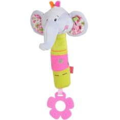 BABY ONO Plyšová pískací hračka s kousátkem Baby Ono sloník 