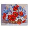 Maľovanie podľa čísel - Kôš plný kvetov - 50x40 cm, plátno vypnuté na rám