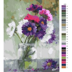 Malujsi Maľovanie podľa čísel - Kvety vo váze - 60x80 cm, bez dreveného rámu