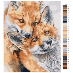 Malujsi Maľovanie podľa čísel - Objatie líšky - 40x50 cm, plátno vypnuté na rám