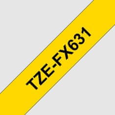 BROTHER flexibilní páska TZE-FX631/ žlutá-černá/ 12mm