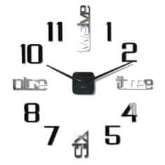 Flexistyle 3D Nalepovacie hodiny DIY ADMIRABLE XL Sweep 40F-1, čierne 100-130cm