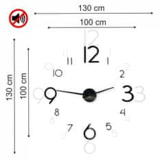 Flexistyle 3D Nalepovacie hodiny DIY Admirable XXL Sweep z540do-1-1-x, 100-130cm